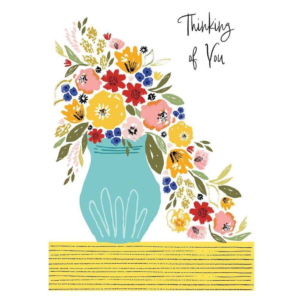 Pictura overflowing vase thinking of you card from everyday cards collection, featuring a floral design and heartfelt message.